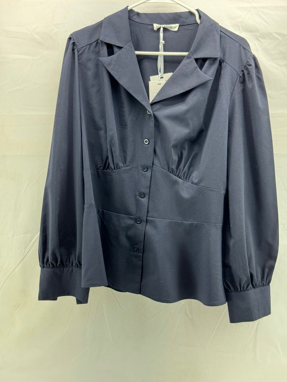 New Grace Karen XL navy button up blouse